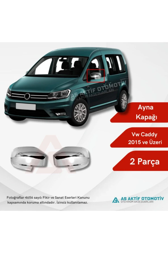 Volkswagen Caddy Mini Van Ayna Kapağı 2 Parça 2015 ve Üzeri Abs Krom ürün görseli 1