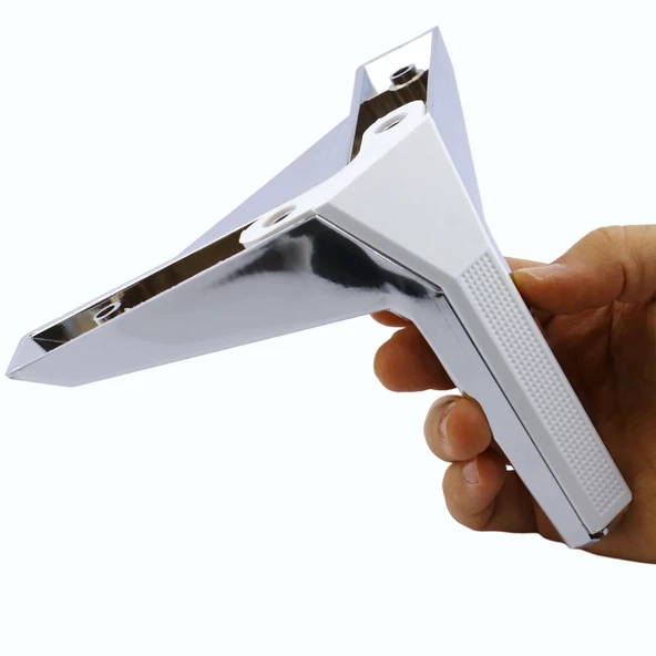 Moda Lüks Mobilya Oturma Grubu Kanepe Sehpa TV Ünitesi Koltuk Ayağı Baza Ayakları Krom Beyaz 14 cm - Resim 6