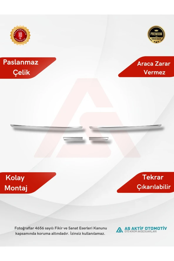 Volkswagen Transporter T6.1 Van Ön Tampon Çıtası 4 parça 2020 ve Üzeri Krom Paslanmaz Çelik - 2