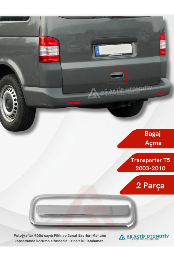 Volkswagen Transporter T5 Van Bagaj Açma 2 Parça 2003-2010 Krom Paslanmaz Çelik