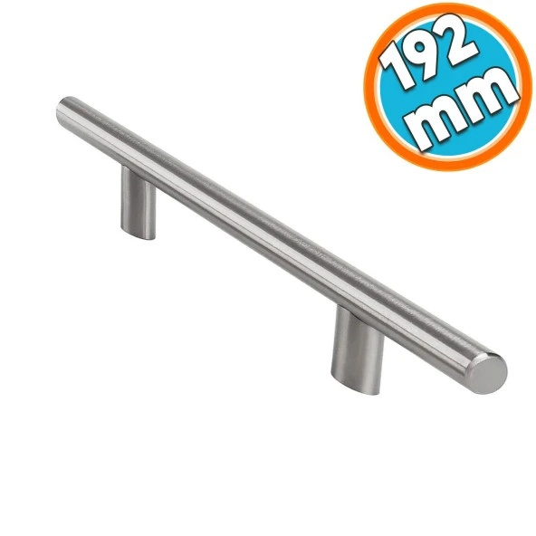 Mobilya Mutfak Çekmece Dolap Kapak Kulpu Kulbu 192 mm İnox Metal Kulp ürün görseli