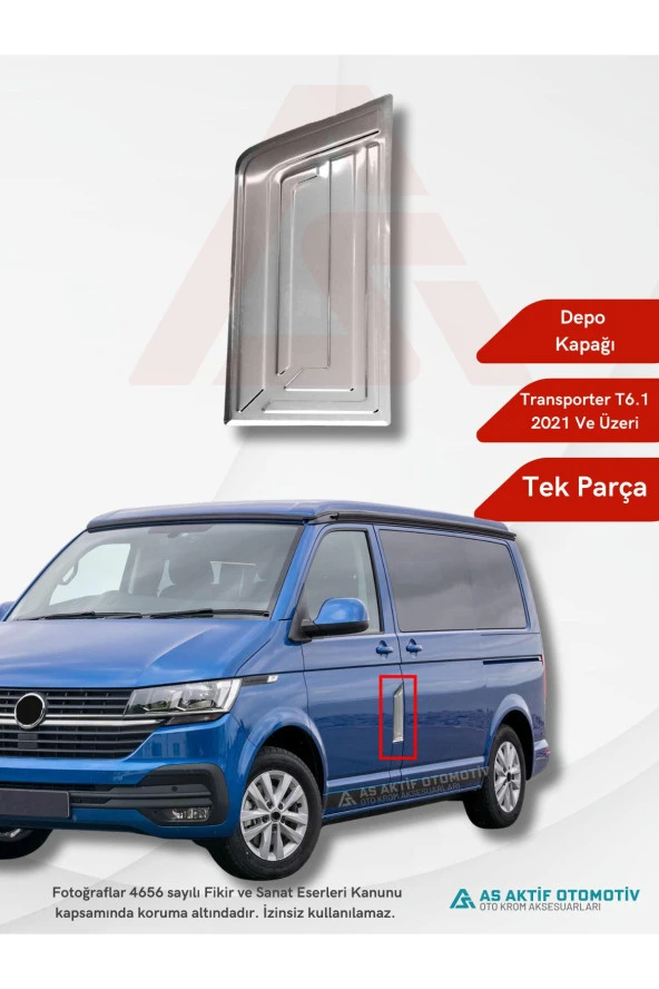 Volkswagen Transporter T6.1 Van Depo Kapağı 2020 ve Üzeri Krom Paslanmaz Çelik