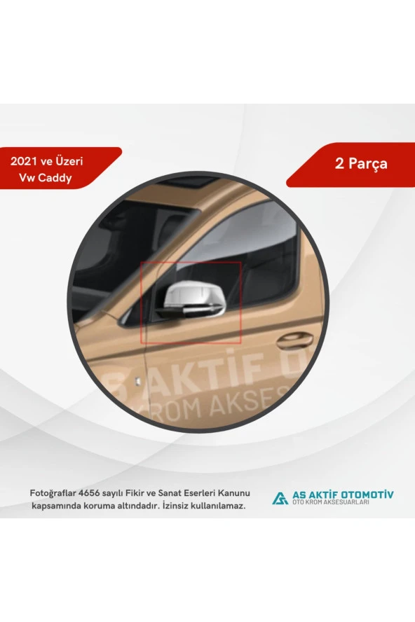 Volkswagen Caddy Mini Van Ayna Kapağı  4 Parça 2021 ve Üzeri Abs Krom - 3
