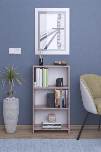 ABETE MOBİLYA 3 Raflı Kitaplık / Atlantik Çam - 3