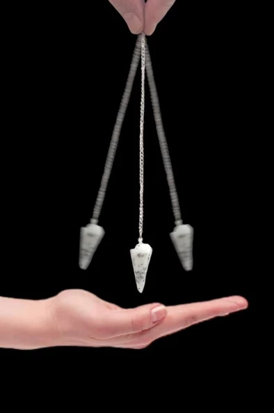 Merlinit, Dendritli Opal Doğal Taş Pandül - Sarkaç 305-3 - 4