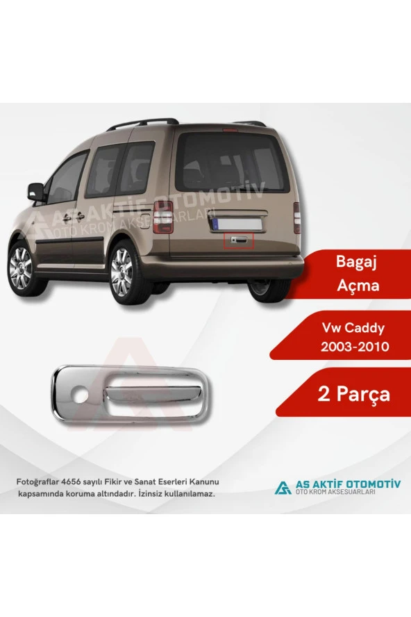 Volkswagen Caddy Mini Van Bagaj Açma 2 Parça 2003-2010 Krom Paslanmaz Çelik - 1