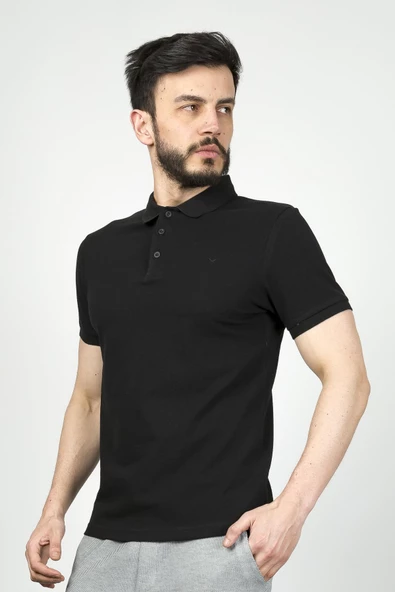 Cazador Erkek P.Yaka  K.Kol  T-shit Siyah - Resim 2