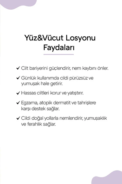 Organik Bebek Losyonu (250ML) - Argan Yağı, Zeytinyağı, Huş, Gül Suyu - Yenidoğan Kullanımına - 3