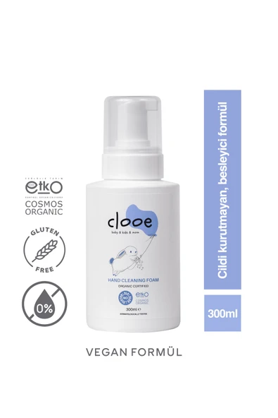Clooe Organik El Temizleme Köpüğü (300ml) - Çocuk & Yetişkin - Yaban Mersini, Aloe Vera, Meyan Kökü