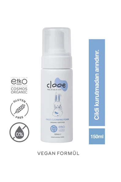 Clooe Organik Yüz Temizleme Köpüğü (150ml) - Yetişkin & Çocuk - Aloe Vera, At Kestanesi, Meyan Kökü