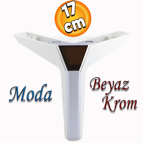 Moda Lüks Mobilya Oturma Grubu Kanepe Tv Ünitesi Konsol Koltuk Ayağı Baza Ayakları Beyaz Krom 17 Cm