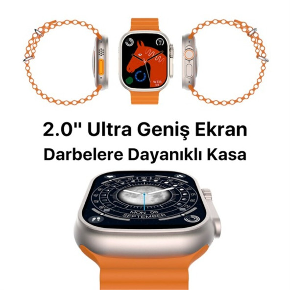 Watch 8 Ultra 45 Mm Full Full Premium Kalite Iphone Ve Android Uyumlu  Akıllı Saat Smartwatch - 4