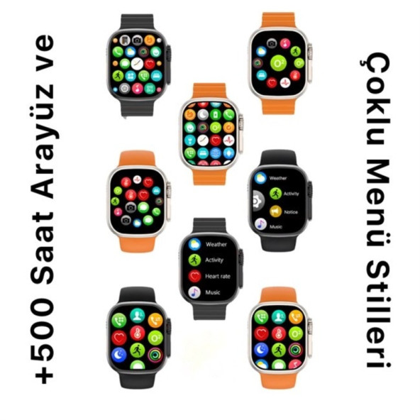 Watch 8 Ultra 45 Mm Full Full Premium Kalite Iphone Ve Android Uyumlu  Akıllı Saat Smartwatch - 5