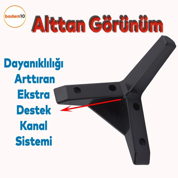 Moda Lüks Mobilya Oturma Grubu Kanepe Tv Ünitesi Konsol Koltuk Ayağı Baza Ayakları Siyah Krom 17 Cm - 4