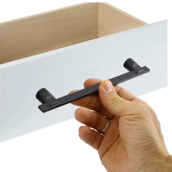 Mobilya Mutfak Dolabı Çekmece Dolap Kapak Kulpu Kulbu Metal 160 mm Siyah Kulp - Resim 3