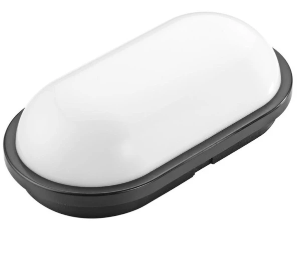 Horoz Aydos 20W Oval Siyah Led Nem Su Geçirmez Banyo Bahçe Modern Tavan Lambası Beyaz Işık - 3