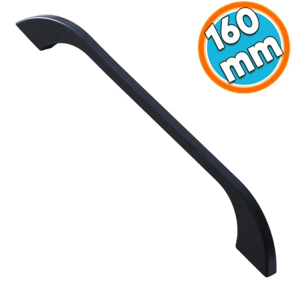 Mobilya Kulp Mutfak Dolabı Çekmece Dolap Kulpları Kapak Kulpu Kulbu Siyah Renk 160 mm Metal
