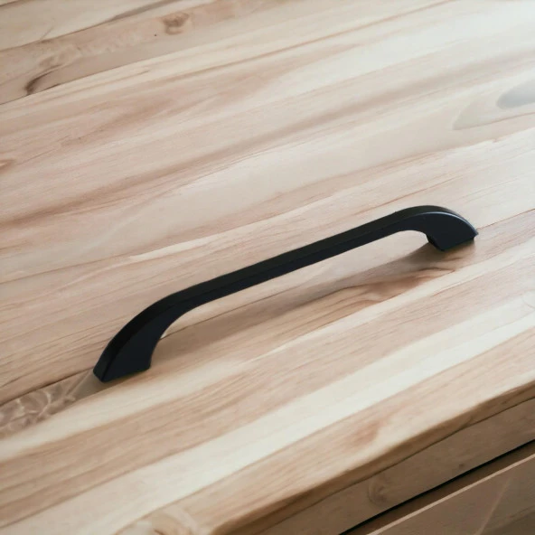 Mobilya Kulp Mutfak Dolabı Çekmece Dolap Kulpları Kapak Kulpu Kulbu Siyah Renk 160 mm Metal - 4
