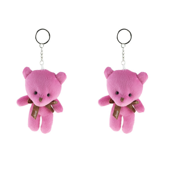 Anahtarlık pelüş Ayıcık Anahtarlık İkili Set Pembe 12 Cm