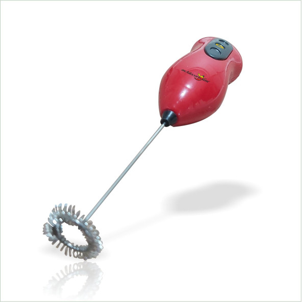 Kırmızı Paslanmaz Şaft ve Yaylı Süt Americano Expresso Machiato Türk Kahvesi Kahve Köpürtücü Çırpıcı - 3