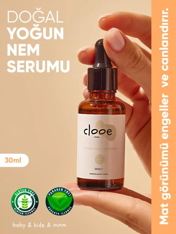 Clooe Doğal Yoğun Nem Serumu (30ml) - Gliserin, Hyaluronik Asit + C Vitamini