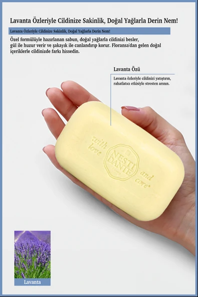 Nesti Dante Lavanda Blu Del Mediterraneo Katı Sabun 150 gr | Cilt Tonu Eşitleyici | Lavanta - 3