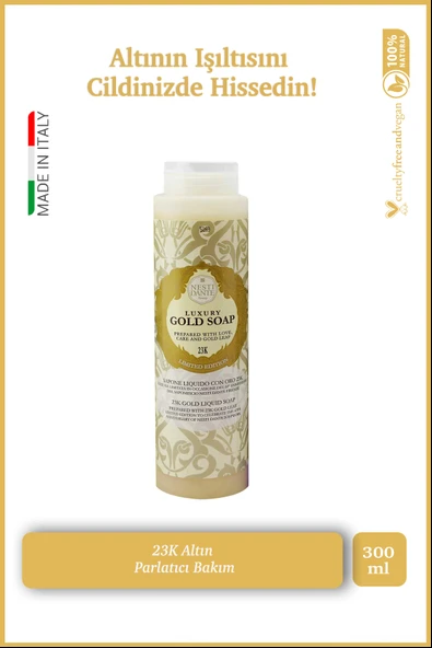 Nesti Dante Luxury Gold Duş Jeli 300ml | Nemlendirici ve Parlatıcı |Altın Özü ürün görseli 1