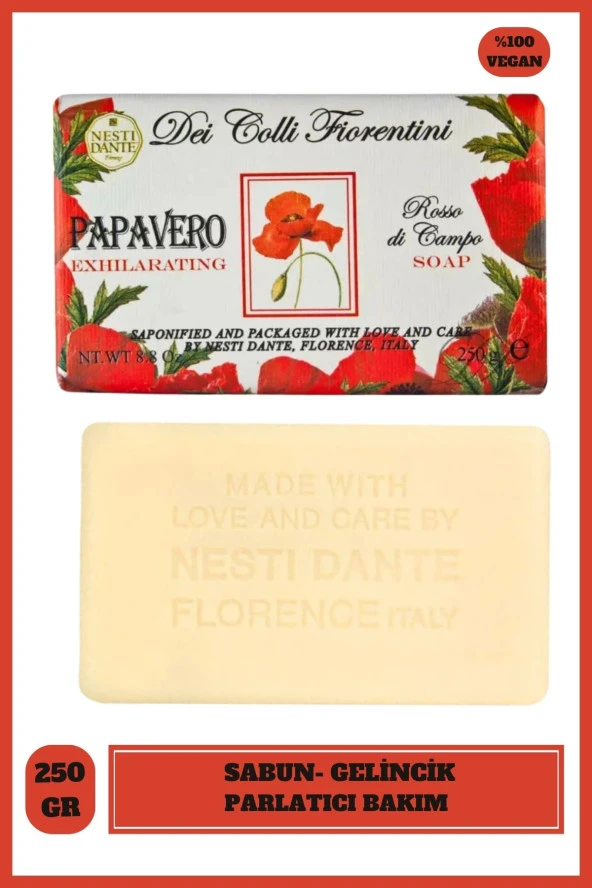 Sabun Dei Colli Fiorentini Poppy Gelincik Vegan Bakım 250 g ürün görseli 1