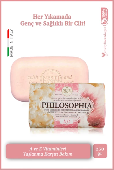 Nesti Dante Philosophia Lift Katı Sabun 250 gr | Antiaging | A-E Vitamini