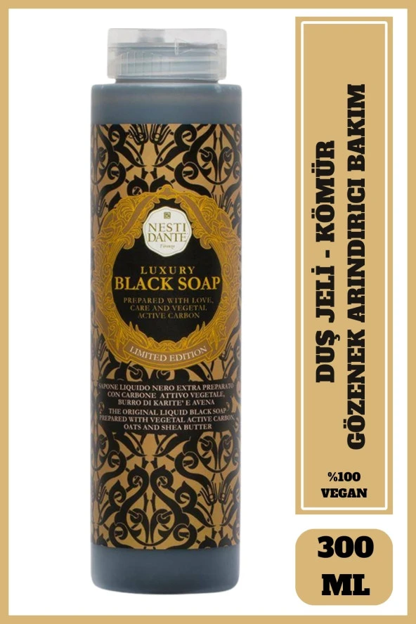 Sıvı Sabun Luxury Black Aktif Karbon Arındırıcı Vegan Bakım 300 ml ürün görseli 1