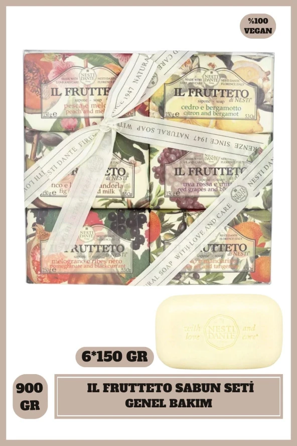 Sabun Seti IL Frutteto 6 Çeşit Kokulu Vegan Bakım 6 x 150 Gr ürün görseli 1