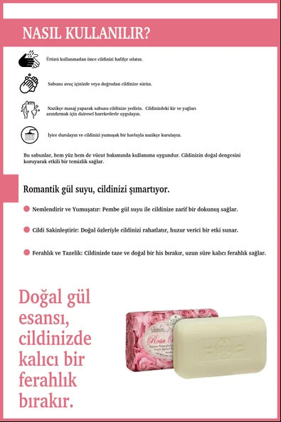 Nesti Dante Le Rose Principessa Katı Sabun 150 Gr | Nemlendirici | Pembe Gül - 4