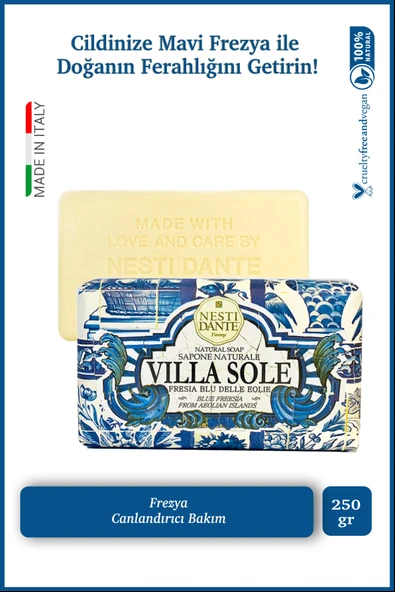Sabun Villa Sole Fresia Blu Delle Eolie Vegan Bakım 250 g - 1