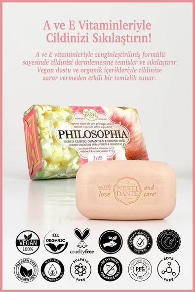 Nesti Dante Philosophia Prebiotic Katı Sabun 250 gr | Besleyici ve Nemlendirici |Beyaz Kil, Yulaf Sütü, Omega 3 - 2