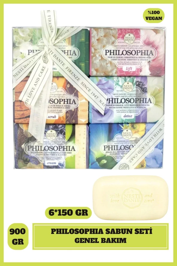 Sabun Seti Philosophia 6 Çeşit Kokulu Vegan Sabun 6 x 150 Gr ürün görseli 1
