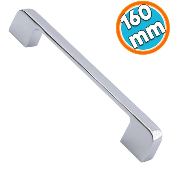 Mobilya Kulp Mutfak Dolabı Çekmece Dolap Kulpları Kapak Kulpu Kulbu Krom Renk 160 mm Metal ürün görseli