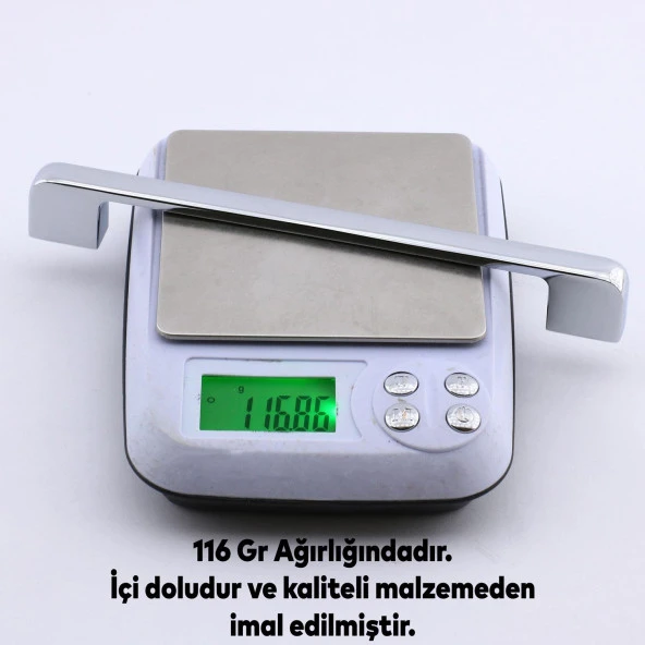 Mobilya Kulp Mutfak Dolabı Çekmece Dolap Kulpları Kapak Kulpu Kulbu Krom Renk 160 mm Metal - Resim 4