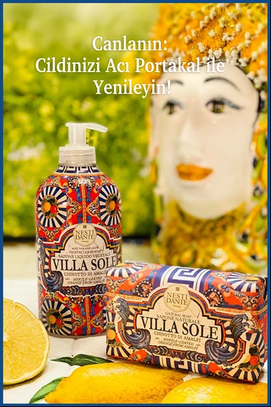Nesti Dante Villa Sole Chinotto Di Amalfi Sıvı Sabun 500ml l Canlandırıcı ve Antioksidan l Acı Portakal Özü - Resim 5