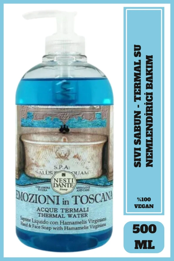 Sıvı Sabun Emozioni in Toscana Termal Su Arındırıcı Vegan Bakım 500 ml - 1