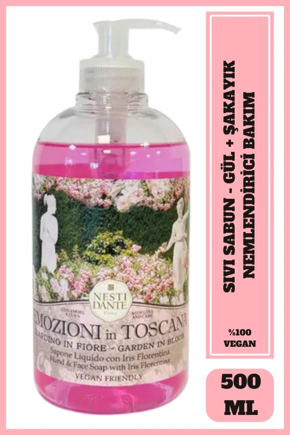 Sıvı Sabun Emozioni in Toscana Çiçeksi Bahçe Arındırıcı Vegan Bakım 500 ml ürün görseli 1