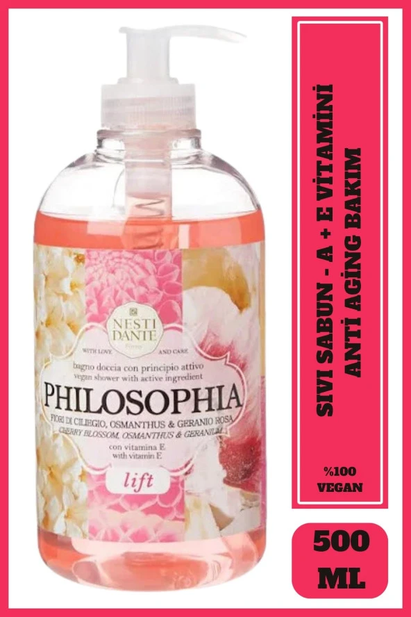 Sıvı Sabun Philosophia Lift  A ve E Vitaminli Sıkılaştırıcı Vegan Bakım 500 ml ürün görseli 1