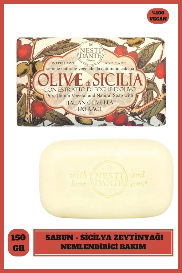 Sabun Olivae Sicilia Zeytinyağlı Nemlendirici Vegan Bakım 150 g ürün görseli 1