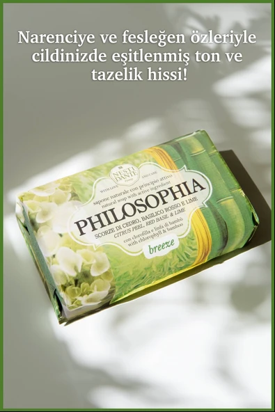 Nesti Dante Philosophia Breeze Katı Sabun 250 gr |Cilt Tonu Eşitleyici | Narenciye Kabuğu, Fesleğen, Klorofil - 5
