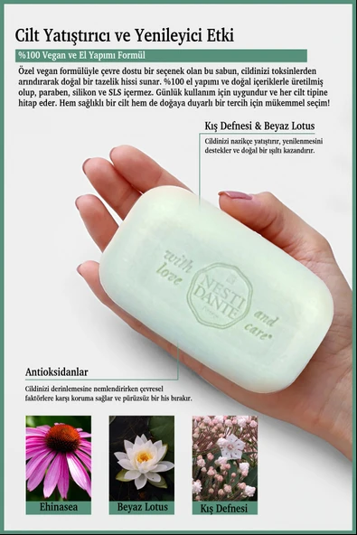 Nesti Dante Philosophia Detox Katı Sabun 250 gr | Detoks ve Aydınlatıcı | Defne, Lotus Çiçeği, Beyaz Nilüfer - Resim 3