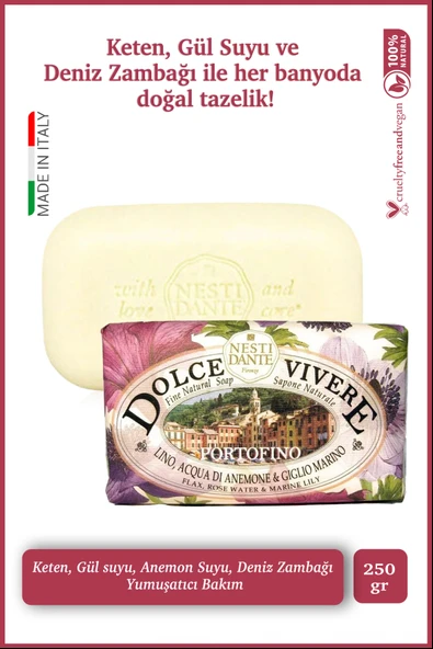 Sabun Dolce Vivere Portofino Vegan Bakım 250 g ürün görseli 1