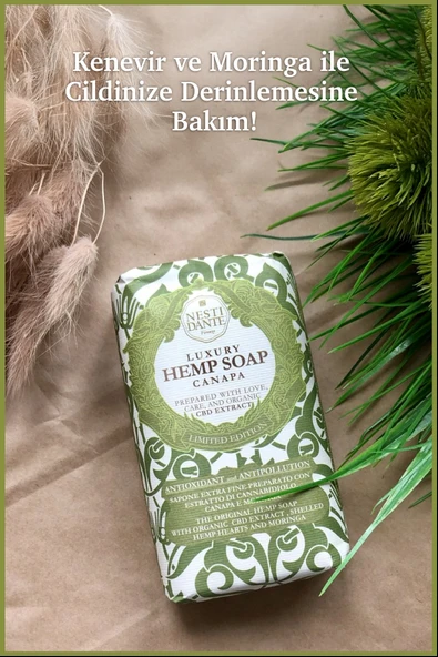 Nesti Dante Luxury Hemp Canapa Katı Sabun 250gr | Antioksidan Ve Detoks | Kenevir Özlü - 6