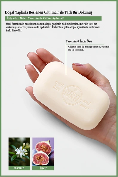 Nesti Dante With Love And Care Fico Della Signoria Katı Sabun 250Gr |Cilt Tonu Eşitleyici |Yasemin - Resim 3