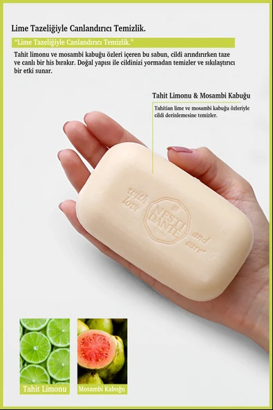 Nesti Dante Sabun Paradiso Tropicale Tahitian Lime ve Mosambi Peel Katı Sabun 250gr|Sıkılaştırıcı |Limon - Resim 3