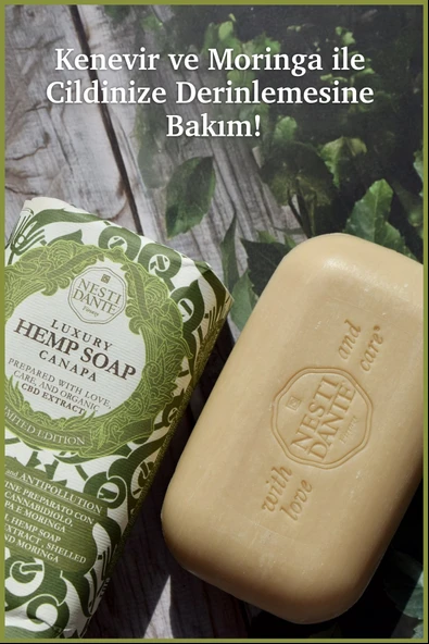 Nesti Dante Luxury Hemp Canapa Katı Sabun 250gr | Antioksidan Ve Detoks | Kenevir Özlü - 5
