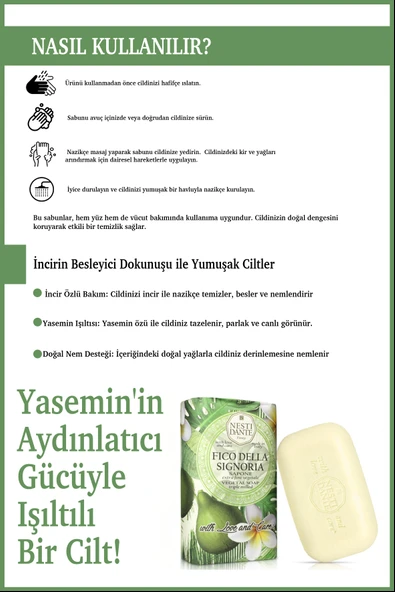 Nesti Dante With Love And Care Fico Della Signoria Katı Sabun 250Gr |Cilt Tonu Eşitleyici |Yasemin - Resim 4